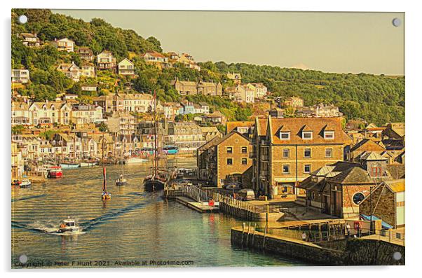 West And East Looe  Acrylic by Peter F Hunt