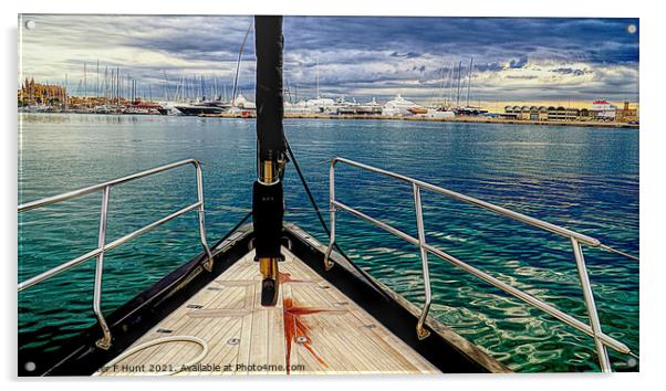 Sailing Into Palma Mallorca Acrylic by Peter F Hunt
