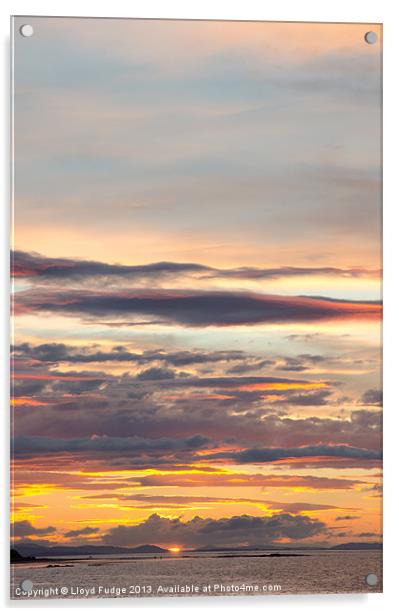 Sunset on scottish beach Acrylic by Lloyd Fudge