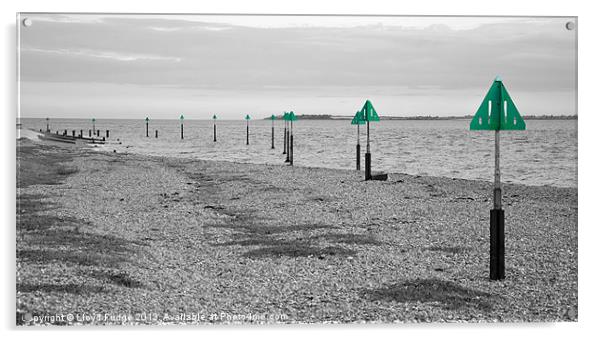 old markers off Felixstowe coast Acrylic by Lloyd Fudge