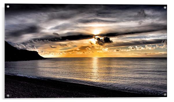 Dorset Sunset Acrylic by Mike Jennings