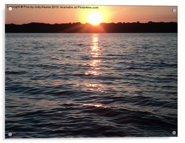 Sunset on the Lake Acrylic by Pics by Jody Adams