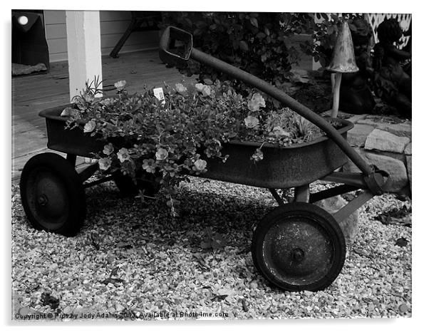 BW Rusty Wagon Acrylic by Pics by Jody Adams