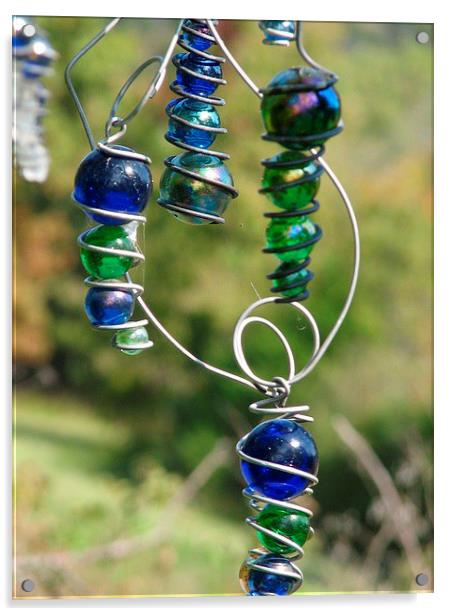 Blue Beads in the Garden Acrylic by Pics by Jody Adams