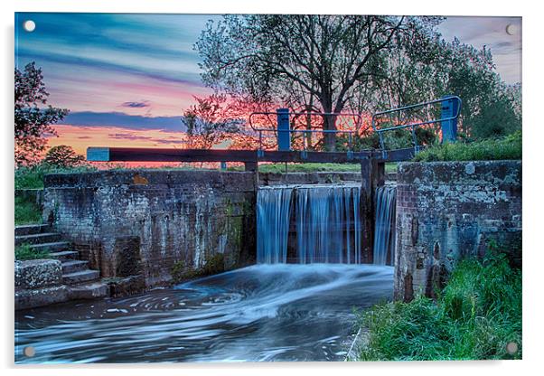 sunset over the lock Acrylic by kev bates