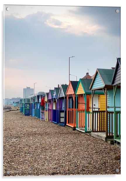 Beach huts Acrylic by Colin Richards