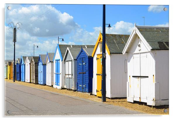 Felixstowe Beach Huts Acrylic by Gemma Shipley