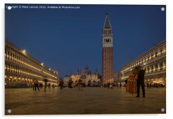 Piazza San Marco Acrylic by Peter Lennon