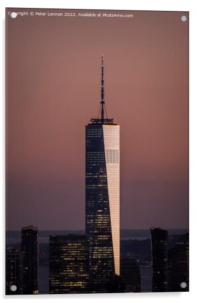 One World Trade Center Acrylic by Peter Lennon