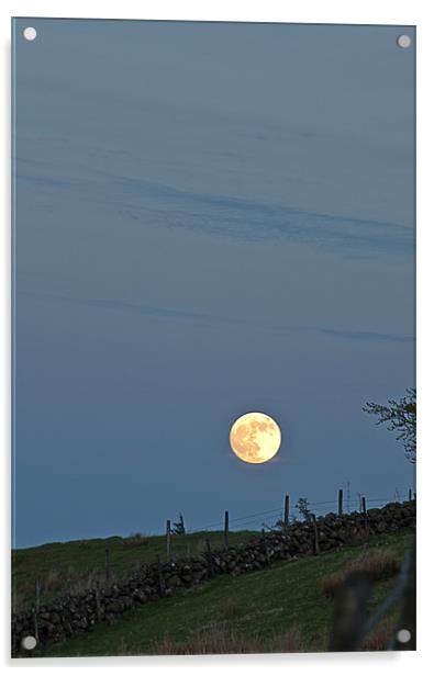 Moonrise over the Collin Acrylic by Peter Lennon