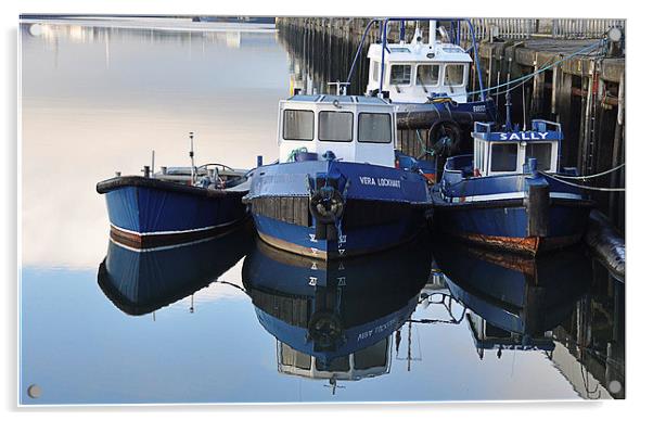 Sally & Vera - the Belfast Tugs Acrylic by Peter Lennon