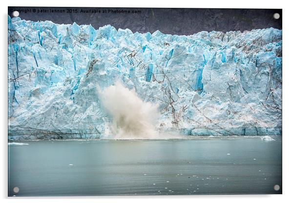  Calving Glacier Acrylic by Peter Lennon