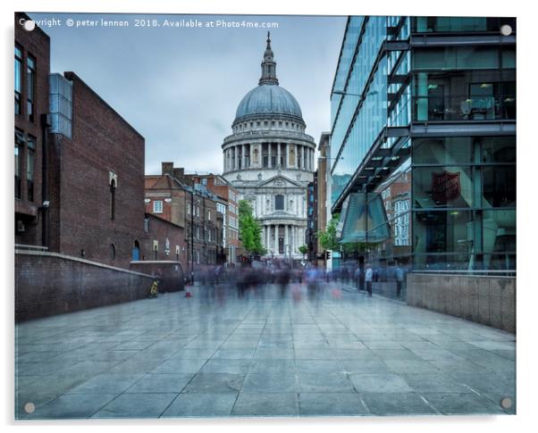 St Pauls Ghosts Acrylic by Peter Lennon