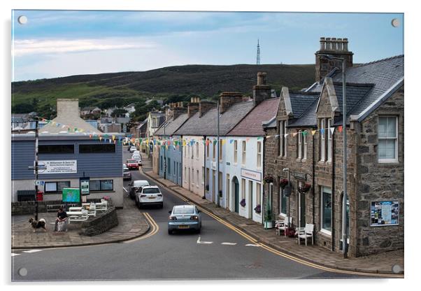 Main Street, Scalloway, Shetland Acrylic by Anne Macdonald