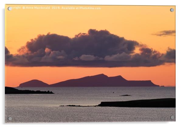 Sunset And Cloud Over Foula                        Acrylic by Anne Macdonald