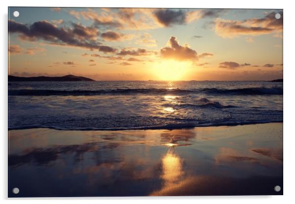 Meal Beach Sunset #1 Acrylic by Anne Macdonald