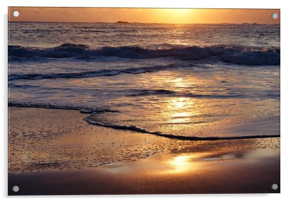 Meal Beach Sunset #4 Acrylic by Anne Macdonald