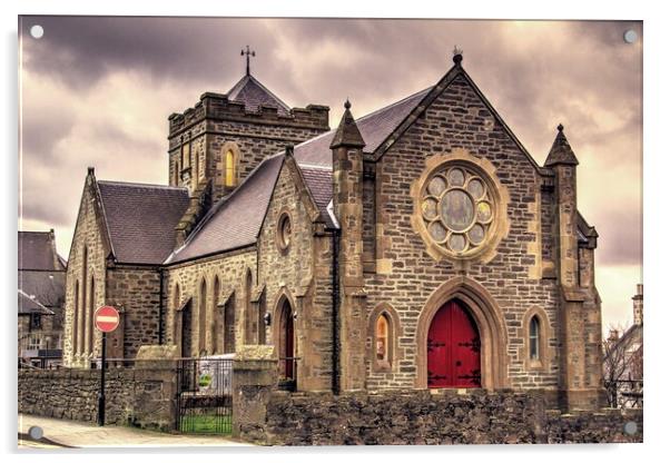 Lerwick Library, Shetland (Formerly St. Ringan's C Acrylic by Anne Macdonald