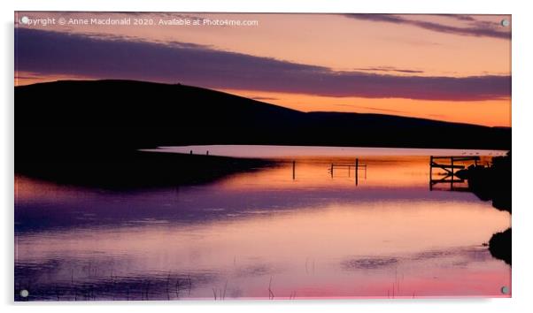 Loch Near Ness of Burgi, Scatness, Virkie, Shetland. Acrylic by Anne Macdonald
