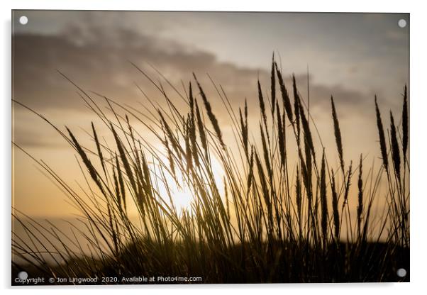 Sunset Formby Beach Acrylic by Jon Lingwood