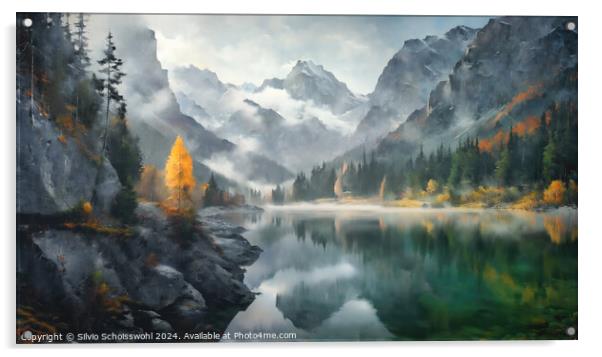 Mysterious mountain lake Acrylic by Silvio Schoisswohl