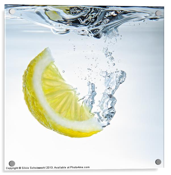 lemon splash Acrylic by Silvio Schoisswohl