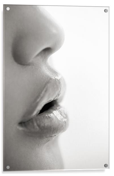 sensual lips Acrylic by Silvio Schoisswohl