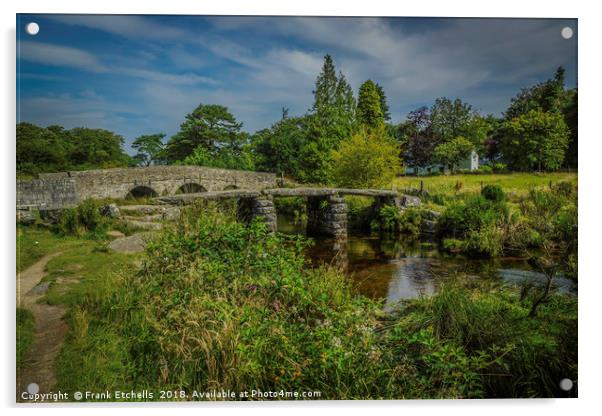 Postbridge Clapper Bridge 3 Acrylic by Frank Etchells