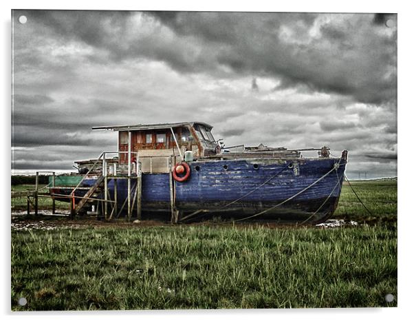 Boat at Sunderland Point Acrylic by Rob Howell