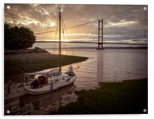 Majestic Humber Bridge Sunset Acrylic by P D