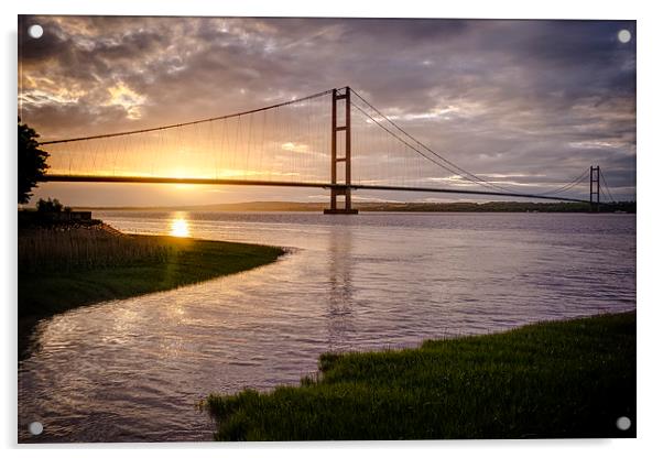 Majestic Sunset Over Humber Bridge Acrylic by P D