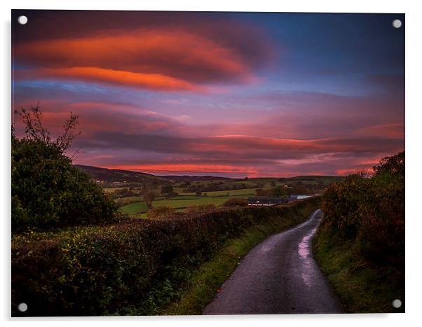 Majestic Sunrise in Corwen Acrylic by P D