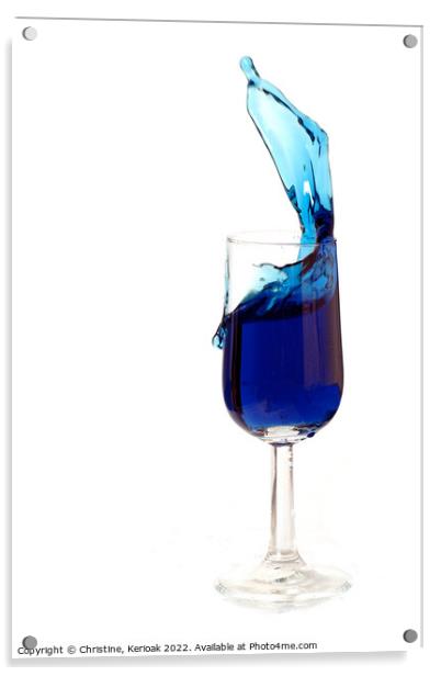 Blue Liqueur Flying High Acrylic by Christine Kerioak