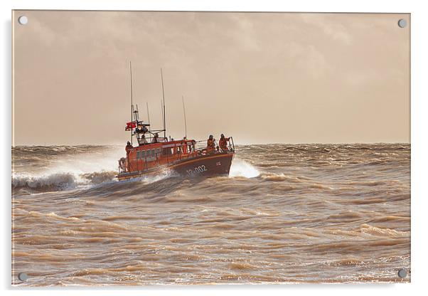RNLI Hastings Lifeboat Acrylic by Christine Kerioak