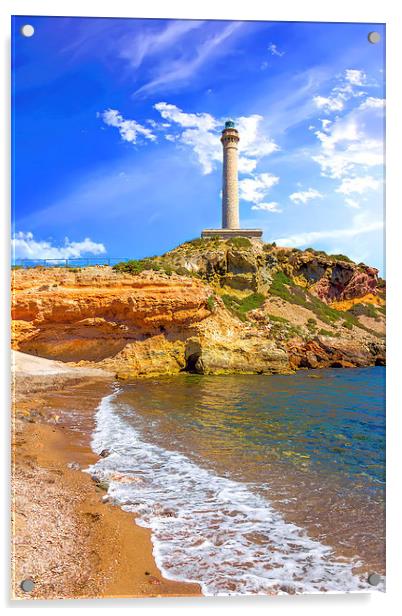 Cabo de Palos lighthouse on La Manga, Murcia, Spai Acrylic by Dragomir Nikolov