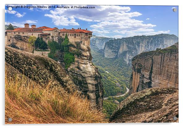 Monastery from Meteora-Greece Acrylic by Dragomir Nikolov