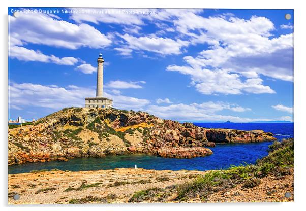 Cabo de Palos Lighthouse on La Manga, Murcia, Spai Acrylic by Dragomir Nikolov