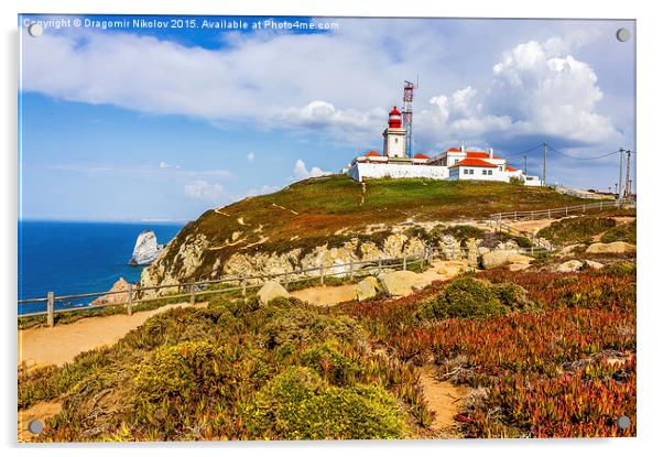 Light house at Cape Roca, Sintra, Portugal Acrylic by Dragomir Nikolov