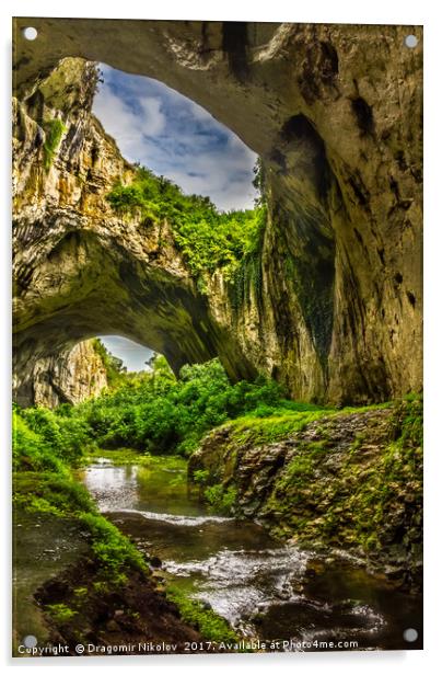 Devetashka cave situated in north Bulgaria Acrylic by Dragomir Nikolov