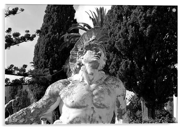 Achilles Statue Acrylic by Gabriela Olteanu