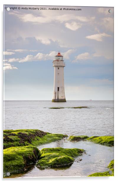 New Brighton Lighthouse Acrylic by Andy McGarry