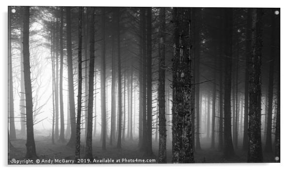 Winter Forest Fog Acrylic by Andy McGarry