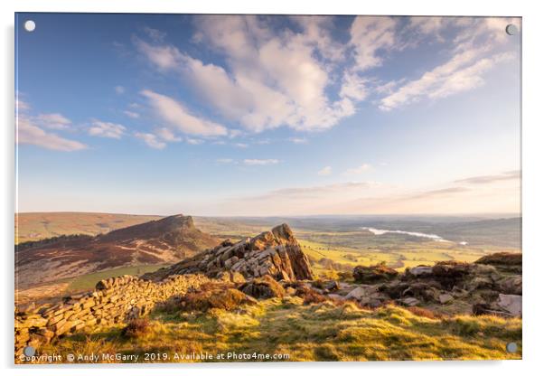 The Roaches and Hen Cloud Acrylic by Andy McGarry