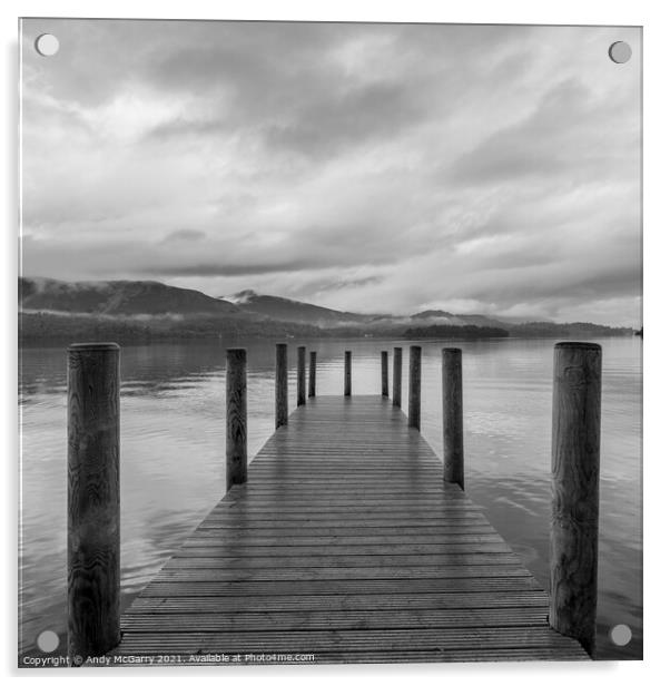 Derwent Water Jetty before Dawn Acrylic by Andy McGarry