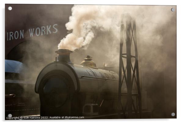 Vintage Steam Train  Acrylic by Sue Hairsine
