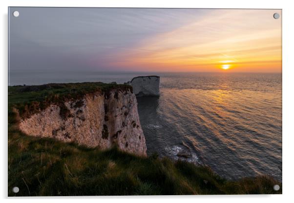 Majestic Sunrise at Old Harry Rocks Acrylic by Daniel Rose