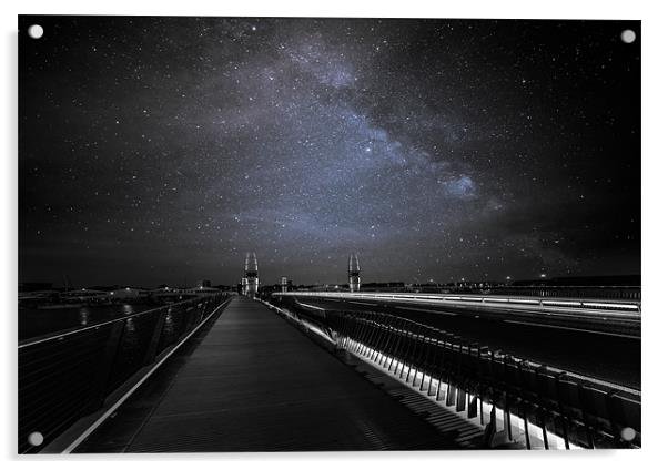 Twin Sails Bridge under the Milky Way Acrylic by Daniel Rose