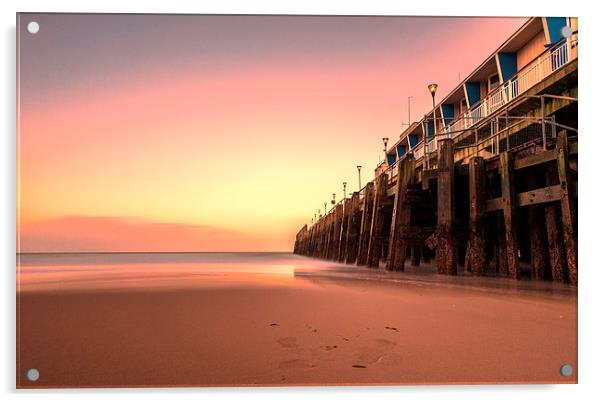 Tranquil Sunset at Bournemouth Pier Acrylic by Daniel Rose