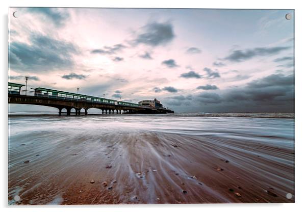 Tranquil Sunrise over Bournemouth Pier Acrylic by Daniel Rose