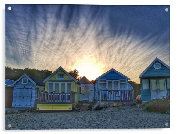 A Tranquil Dusk at Mudeford Beach Acrylic by Daniel Rose